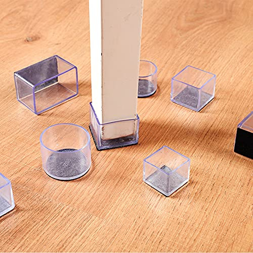 24 Stück Stuhlbeinkappen,Silikon Schutzkappen für Stuhlbeine,Rechteckige Stuhlbein-Bodenschoner 25x38mm Gummi Stuhl Beinkappen für Hartholzböden Möbelfußschutz,frei bewegliche Tischbeinabdeckungen