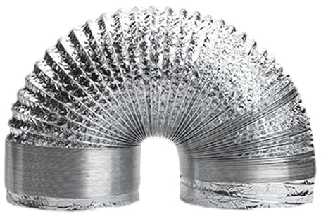 Tuyau de ventilation de séchage flexible, conduit d'aluminium en aluminium 120 mm, tuyau résistant au feu 59 pouces pour les climatiseurs, cagoules d'extracteur et systèmes ventilation, év