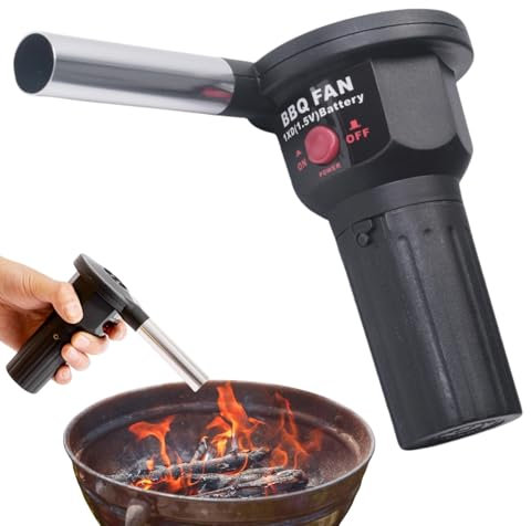 Générique Souleur d'air, souffleur de feu pour barbecue, air portable à batterie, outils pratiques pour le pique-nique, le camping, le barbecue de charbon bois allumé extérieur