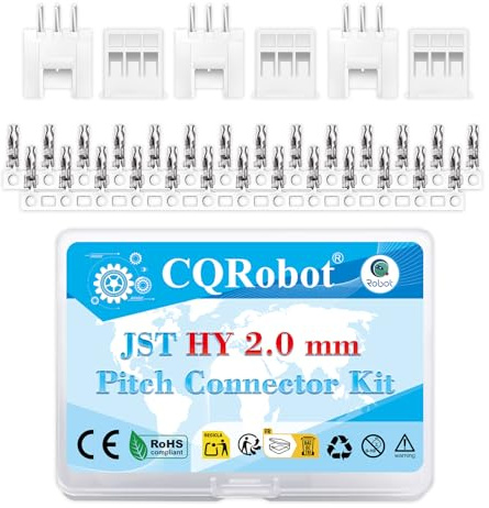 CQRobot JST HY 2,0mm Paso 3-Pines Electrónico Conector Adaptador | Encabezado Macho Carcasa Hembra Contacto Engastado PCB Cable a Placa Cable de Adaptador Componentes 50 Juegos/250 Piezas