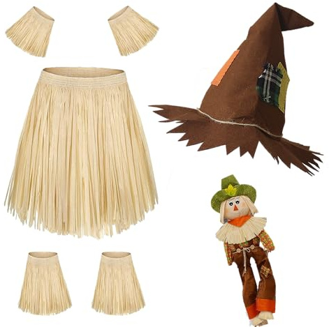 Carnavalife Disfraz De Espantapájaros Mago Para Mujeres Y Hombres Adultos Para Halloween, Accesorios Para Disfraz De Espantapájaros con gorra