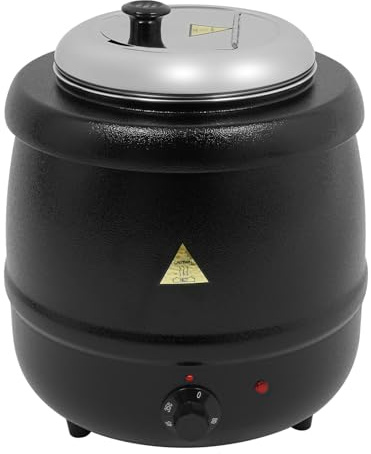 Suppentopf Elektrisch 400W Edelstahl Suppenwärmer 35-80°C Einstellbare Temperatur Warmhaltetopf, für Küchen, Restaurants, Cafés usw (10L)