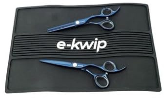 E-Kwip Talent Friseurscheren Set in Tiefblau- 5,75 Zoll Schneide- & Modellierschere aus Japanstahl - inkl. Scherentasche & Silikonpad