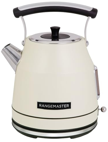 Rangemaster Classic Kettle in Matt Pale Cream with Quiet Boil Technology, 1.7L Capacity and 3kW of Power, Removable and Washable Limescale Filter, 360° Swivel Base, RMCLDK301CM