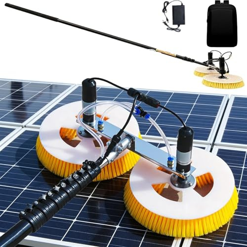 Machine De Nettoyage De Panneaux Solaires Photovoltaïques, Panneaux photovoltaïques et solaires, Brosse alimentée en Eau, Brosse de Nettoyage électrique de Panneau So(Mains Electricity,3.5M)
