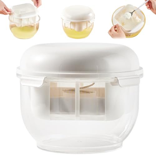 Peosaard Greek Yogurt Maker, Greek Yogurt Maker Press-Style Strainer with Lid, Clear Container & Fine Mesh Bag, Large Capacity Easy to Clean Nut Milk Strainer for Kitchen