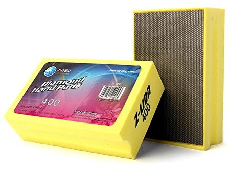 Z-Lion Diamond Hand Polishing Pads Electroplated Grinding Pads Foam-Back Block for Glass Stone Concrete Marble Tiles Grit 400