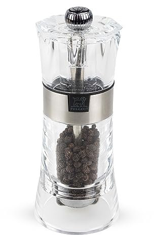 PEUGEOT - Moulin à Poivre Oslo 14 cm - Réglage Classique - En Acryl et Inox - Fabrication Française - Coloris Transparent