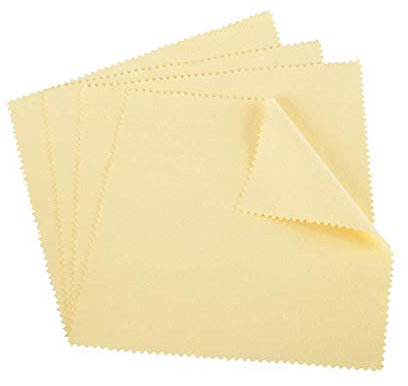 Nubstoer 4Pcs Jewellery Polishing Cloth Yellow Cleaning Cloth for Platinum Gold and Sterling Silver