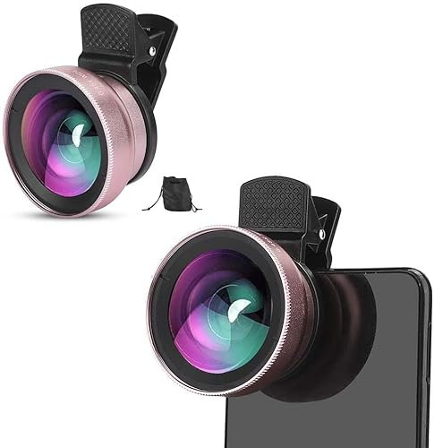 2 in 1 Phone Lens Professional, 0.45X Super Wide Angle and Macro Lens Clip-On Cell Phone Lenses Compatible with Android Mobile Phones/Tablets/Camera