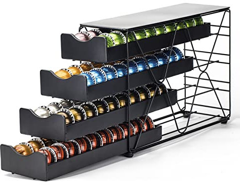 Bagoo Porte-dosettes de café Nespresso Vertuoline à plusieurs niveaux pour rangement de capsules Vertuo (4 niveaux)