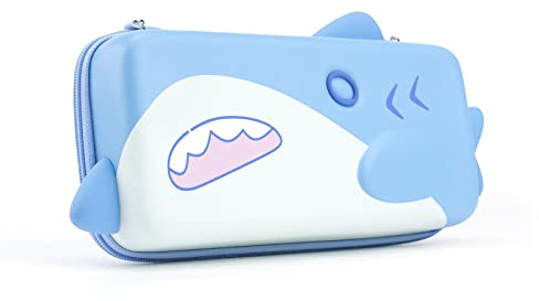 Geekshare Shark Carry Case Compatible with Switch/Switch OLED - Portable Hardshell Slim Travel Carrying Case fit Switch Console & Game Accessories -- Shark