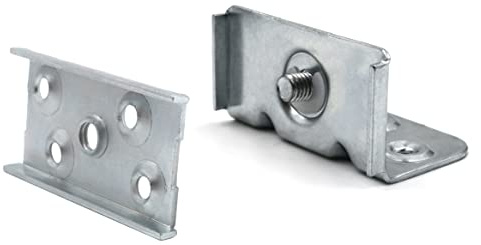Design61 4er Set Bettbeschläge Bettverbinder Bettbeschlag für Lattenrost Möbelverbinder komplett Set zum Schrauben 90 mm