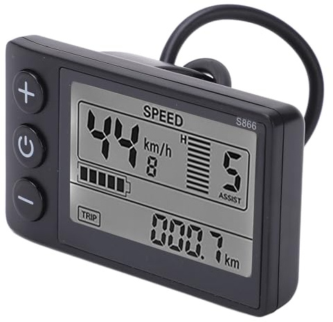 S866 LCD Display, Fahrradcomputer Wasserdichtem Elektrofahrrad S866 Display Meter 24V 36V 48V Bedienfeld mit VerbindungsKabel mit wasserdichtem Stecker