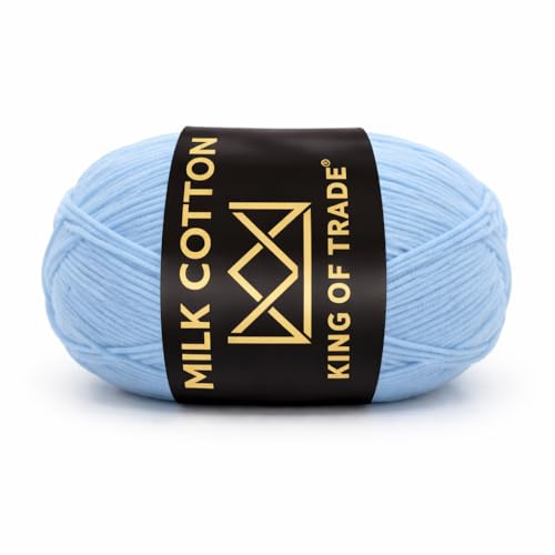 Milchwolle Milchbaumwolle Babywolle Milchgarn Chenille Wolle Makramee Garn Schulgarn Häkeln Stricken 100m 50g 4 Stück Hellblau