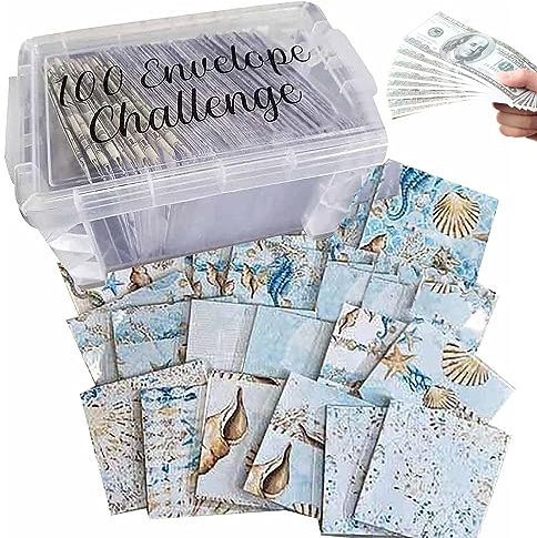 100-Umschlag-Challenge Budget Planner Cash Stuffing Set Ersparnis Challenge Box, Geld Sparen Umschläge, Bargeld Umschlag Kit