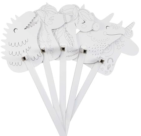 FOLDZILLA Steckenpferde Set aus Pappe 115 x 40 x 25 cm Hobbyhorse Stockpferde zum Ausmalen