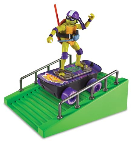 TORTUGAS NINJA Figur på Motoriserad Skateboard, 10 Tricks för skateboard, ramp och artikulerad actionfigur 12 cm, från filmen Chaos Mutante, pojkar och flickor + 4 År