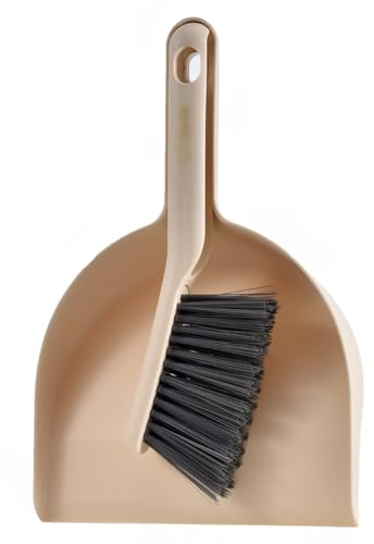 YKKJ Mini Pelle de Nettoyage，Ensemble Brosse Portable，Ensemble Mini Pelle et balayette，pour Dessus Table,Outils Nettoyage.(Couleur Abricot)