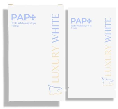 PAP+ Whitening Strips - Weiße Zähne in 15 Minuten - 100% sicher - kein Peroxid - Luxury White