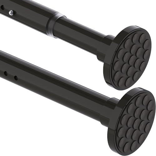 Aiitomg Gardinenstange ohne Bohren 400cm Lang Gardinenstange 4m Extra Länge Duschstange ohne Bohren Kleiderstange Ausziehbar für Badezimmer,Schlafzimmer Schwarz(350-405CM Φ32mm)