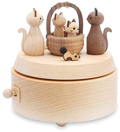 Spieluhr Musikbox, Hölzerne Spieluhr Für Mädchen, Geburtstag, Weihnachten, Kreative Drehbare Spieluhr Musikspieluhr Spieldose (Color : A, Size : As Shown)