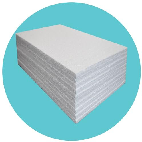 Triplast Expanded Polystyrene Foam Sheets EPS 70 (10 Sheets, 600 x 400 x 10mm Each) - BBA Certified Wall & Floor Insulation Board - Box Lining & Packaging Foam Board - White Blocks for DIY Projects