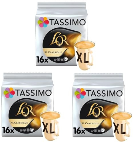 Tassimo L'OR Espresso XL Classique Coffee Pods (Pack of 3, Total 48 T Discs/pods)