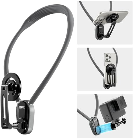 Sirui Soporte Magnético para Cuello para Teléfonos, Collar y Soporte para Celular, POV/VLOG, para Colgar en Bicicleta, Soporte para iPhone 15, 14, 13, 12 Pro MAX, para Hero 12 11 10 - AM-NB60-P