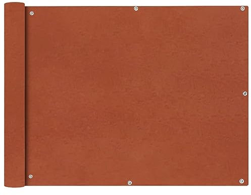 Homgoday Biombo de balcón de tela Oxford, 90 x 400 cm, terracota, biombo de exterior, balcón, jardín, separador exterior, separador exterior
