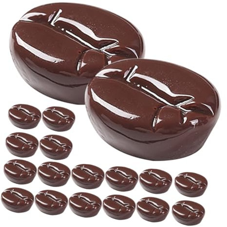 CORHAD 25pcs Simulated Coffee Beans Artificial Beans Fake Model for Diy Phone Case Making Accessories Creative Decor Photo Prop for Coffee Lovers