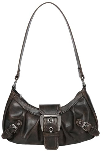 Fiorky Borsa a tracolla da donna Borsa a mezzaluna in pelle PU pieghettata Borsa a mezzaluna con chiusura magnetica Borsa sotto le ascelle Borsa con cerniera Borsa da viaggio for pendolari