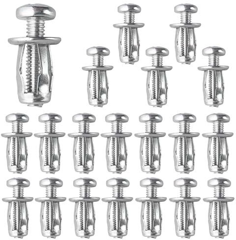 20 Pezzi Tasselli per Cavità, M4 x 20 Tasselli Metallo per Cavità Cave, Tasselli per Cartongesso, Tasselli di Fissaggio in Lamiera, per Pareti Cave in Ferro Metallo