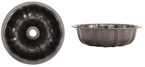 Wesoke Molde Antiadherente para Tartas de 9,5, Molde Redondo para Hornear, Utensilios para Hornear de Tubo Acanalado de Acero al Carbono de Alta Resistencia, Bandeja para hornear Pasteles Bundt, Gris