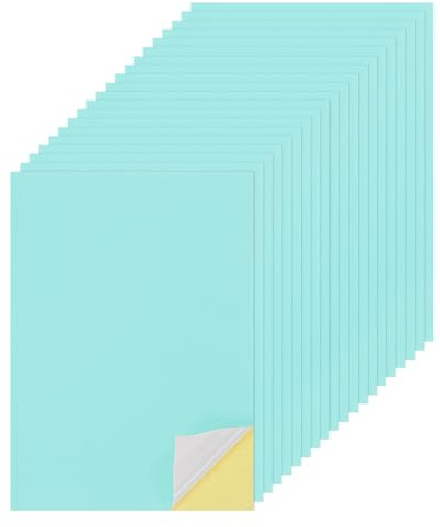 QUARKZMAN 25 ark med utskrivbart självhäftande papper, 8 tum x 12 tum A4 250 Gsm självhäftande klistermärkespapper för gör-det-själv scrapbooking bläckstråleskrivare, ljusblå