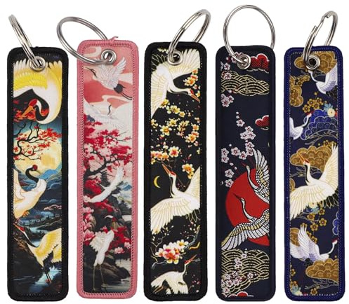 Dianzan Llaveros Japoneses Etiqueta para Llave 4 Uds Etiqueta para Llave De Dibujos Animados Llaveros Bordados Onda/dragón/Etiqueta para Llave Llavero De Motocicleta para Carteras