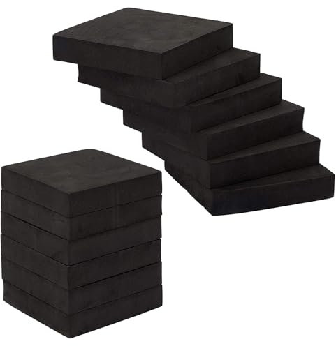 Hikrxya 12 Pièces Tapis Anti-Vibration pour Machine à Laver 10x10x2 CM - Tampons Antivibrations Coussinets en Caoutchouc - pour Lave-Linge Réfrigérateur Sèche-Linge Haut-Parleur Rondelles Meubles