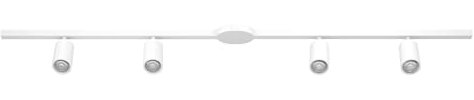 Eglo High-Voltage Track System Easy Track, Expandable Set with 4 Ceiling spotlights, Light Rail Made of Aluminium and Plastic in White, Lamps GU10 Socket, 192.5 cm