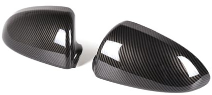 Auto Aussenspiegel Abdeckung Geeignet für Mercedes Benz Smart 451 2009-2015,Auto Tür Außenspiegelkappe für Benz Smart Außen Trim Zubehör,Rückspiegelkappe (Schwarze ABS Carbonfaser)