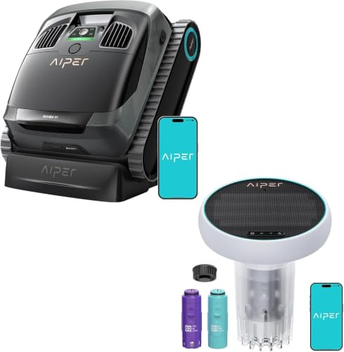 AIPER Scuba X1 robot de piscine avec HydroComm Pro moniteur intelligent, communication sous l'eau et test d'eau 5-en-1, 25 000 L/h aspiration, idéal pour piscines enterrées,système d'entretien piscine