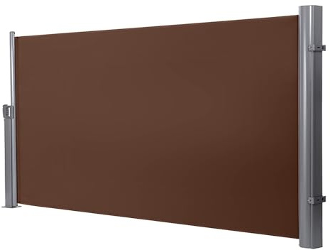 Altura del toldo lateral retráctil: 120-170 cm; longitud: 200-600 cm; pantalla de privacidad retráctil para exteriores; impermeable y resistente a los rayos UV para patio, terraza, balcón (5130 x 400