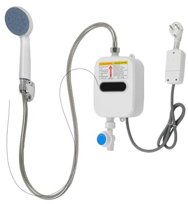 Elektrisch Warmwasserbereiter 3500W 220V Sofortiger Durchlauferhitzer Dusche mit Handbrause Mini Dusche Kit für Küche, Bad