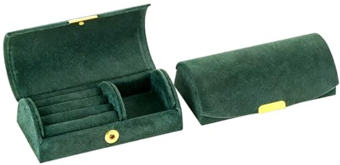 Ypkia Schmuckkästchen Klein Samt Reise Schmuckschatulle für Ringe Ohrringe Jewelry Schmuckaufbewahrung Schmuckbox für Mädchen Damen (Grün)