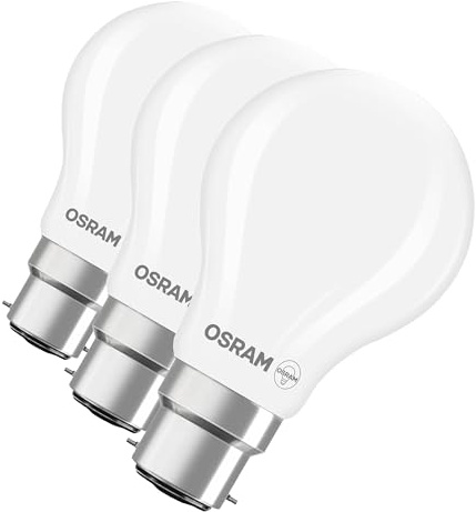 Osram LED-Lampe Star Kolbenform A40 Filament, 2700 K warmweiß, 3,4 W, B22d, matt, 470 lm, 15.000h, für Decken- und Stehleuchten, blendfrei (Packung mit 3)