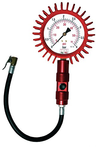 Manomètre la Pression des pneus TVR Professional vérifié - Diamètre du cadran63mm Rouge