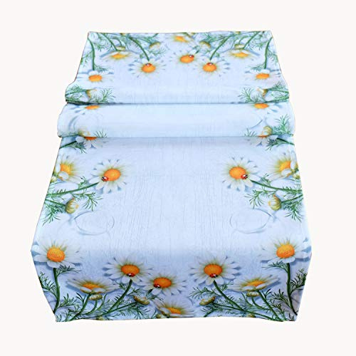 Raebel Tischläufer 40 x 140 cm Tischdecke Mitteldecke Sommer Frühling Tischdeko weiß Bunt Blumen