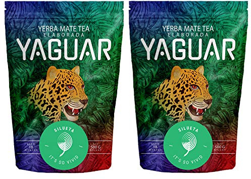 Yerba Mate Yaguar Silueta | Yerba Mate avec des herbes pour soutenir la perte de poids | Yerba Mate brésilien | Haute qualité | Yerba Mate Aromatique aux Herbes | (1000g (2x500g))