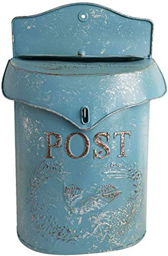 TentHome Boîte aux Lettres Murale Vintage en Métal pour Maison (Bleu)