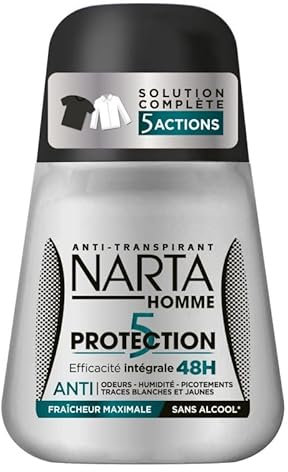 NARTA - Déodorant À Bille Homme Protection 5 50Ml - le Lot De 4