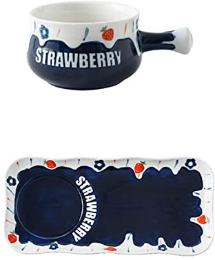 Ciotola for cereali, scodella for zuppa, scodella for il tè, set for la colazione con manico, piatto in ceramica da 23 once Ciotole for zuppa di cipolle francesi Set di stoviglie individuali for zuppa